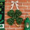 St. Patrick's Day Wreath With Four-Leaf Clover Wooden Wall Door Ornament Hanging Hanger Fireplace 2026 Arrangement Decorati Y5U2