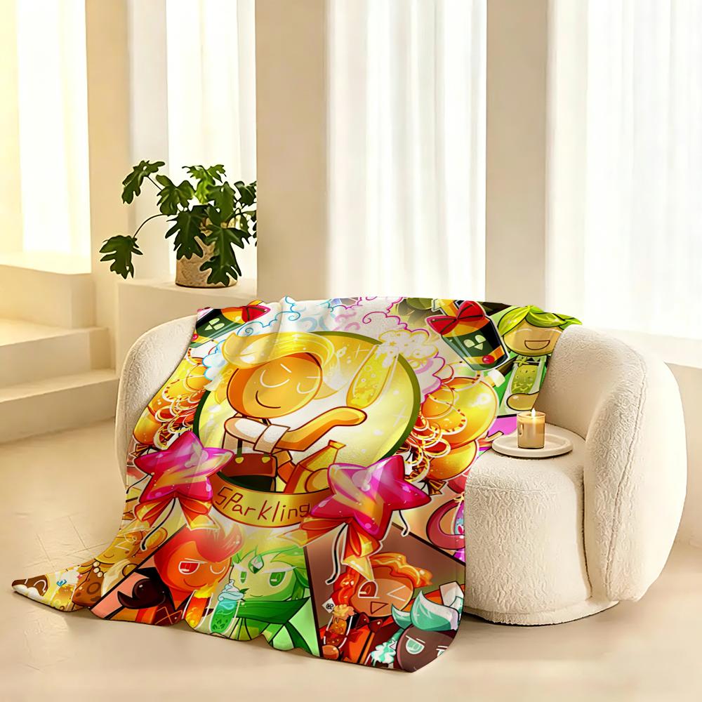 Cookie Run Kingdom Game Throw 240g Flannel Blanket, Suitable for Sofas, Beds, Offices, Exquisite Gift Blankets
