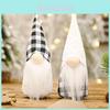Charming Black And White Plaid Forest Gnome Doll Decorative Christmas Figure Gift Idea