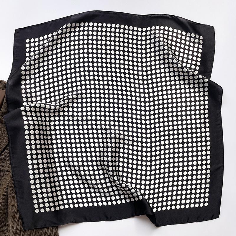 

Meier Polka dot 70 silk square scarf - women s decorative professional mulberry silk neck scarf, small scarf, silk scarf 65*65CM