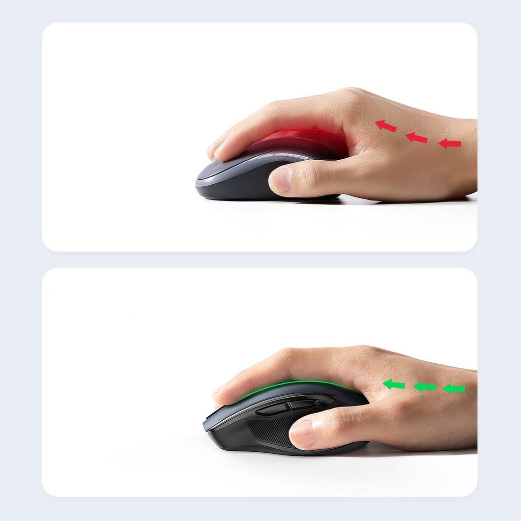 Ugreen MU006 Dual-Mode Wireless Mouse – 2.4GHz USB/Bluetooth 5.0, 4000 DPI Precision, Black