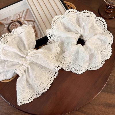 Large Women Lace Scrunchies Elastic Hair Band Ponytail Holder Tie Hair Hoop Scrunchy Rubber Band Women Hair Accessories Headwear