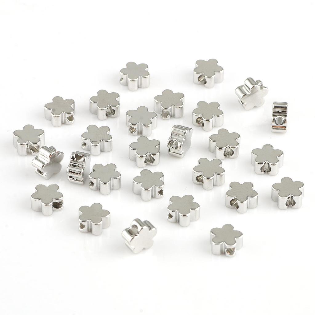 10pcs Copper Beads Charms Cross Heart Star Moon Beads Plated Crafts Color Retention Beads for Jewelry Making Diy Bracelet Necklace