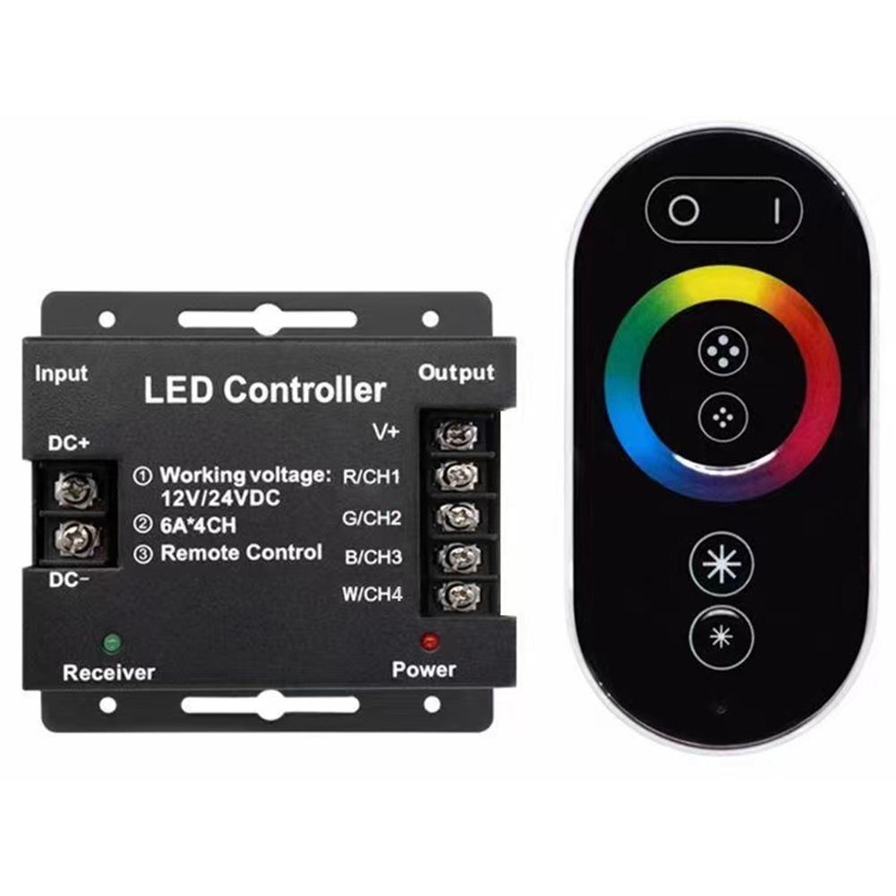 DC12V/24V 6-button Full Touch RGB Controller Full Color Light Strip Led Controller With Led Remote Dimmer For Lighting Parts