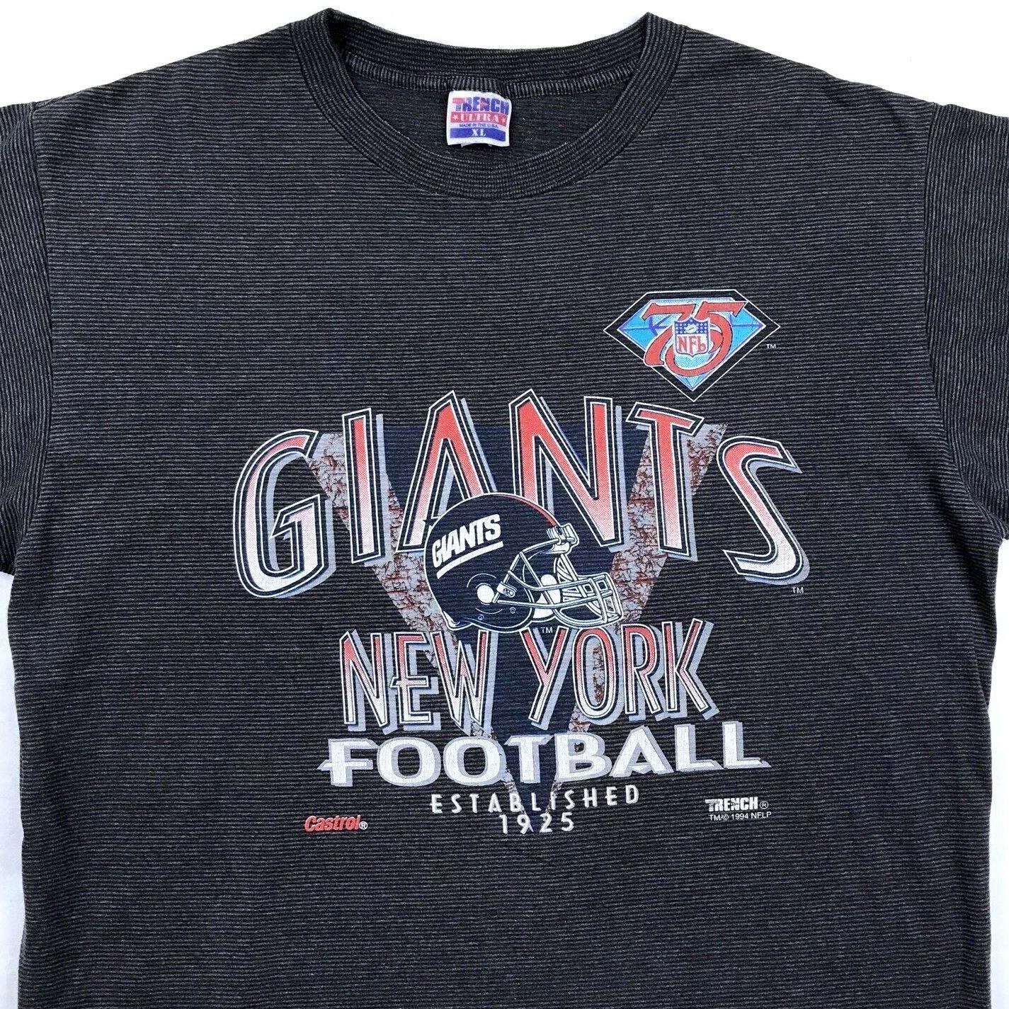 винтажная футболка 90-х NEW YORK GIANTS в полоску XL тренч футбол nfl хип-хоп XL