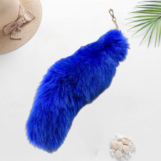 Extra velká falešná klíčenka Fox Tail Velká imitace Fox Tail Přívěsek na klíče Ozdoba Snadné připevnění k taškám Batohy Cosplay doplněk