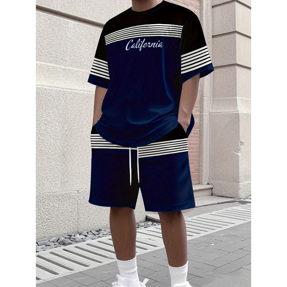 Täglich Lässig Herren T-Shirt und Shorts Set Urban Street Fashion Herren Kurzarm Outdoor Sport Herren Shorts