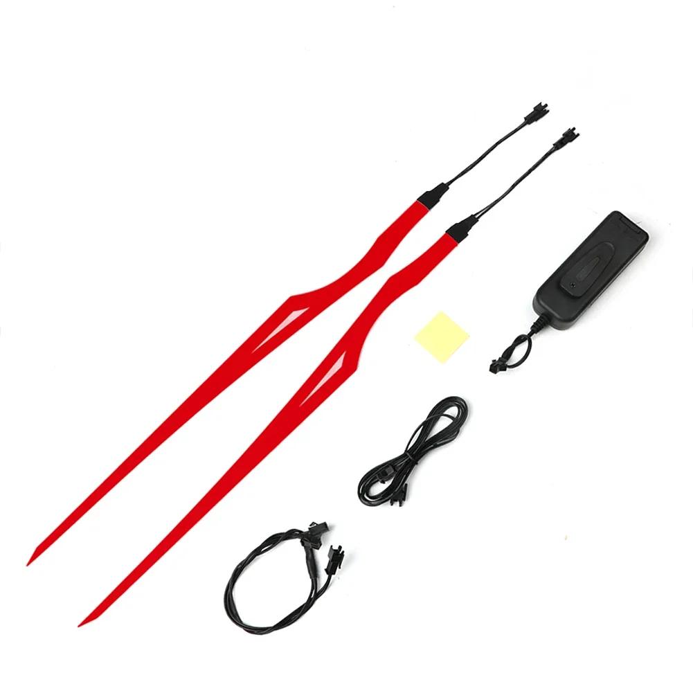 New 4-in-1 Motorcycle Bike Helmet LED Cold Light Strip EL Sticker Waterproof Warning Lights Motorcycle Night Riding Accessories