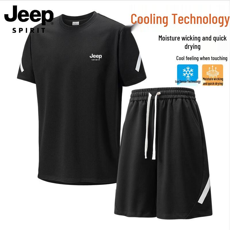 JEEP SPIRIT Men s Ice Silk Quick-Dry Sports Set 3XL