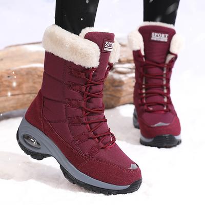Women Boots Winter Keep Warm Quality Mid-Calf Snow Boots Ladies Slip On Comfortable Waterproof Fur Femme Boots Chaussures Femme