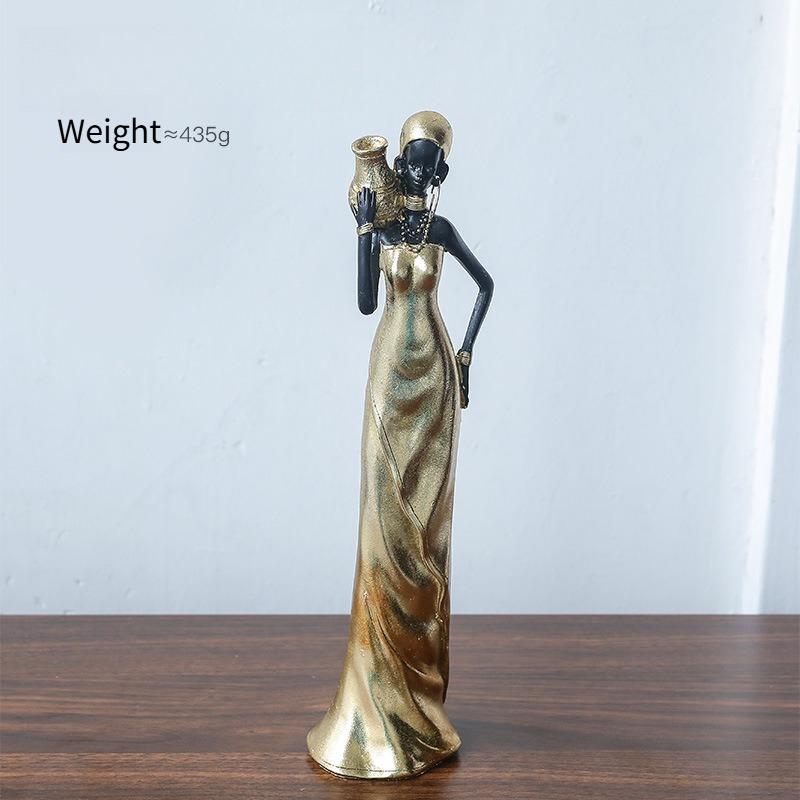 Hot Selling Retro African Figures Black Women's Ornaments Home Decor Fashionable and Classic Living Room Resin Crafts