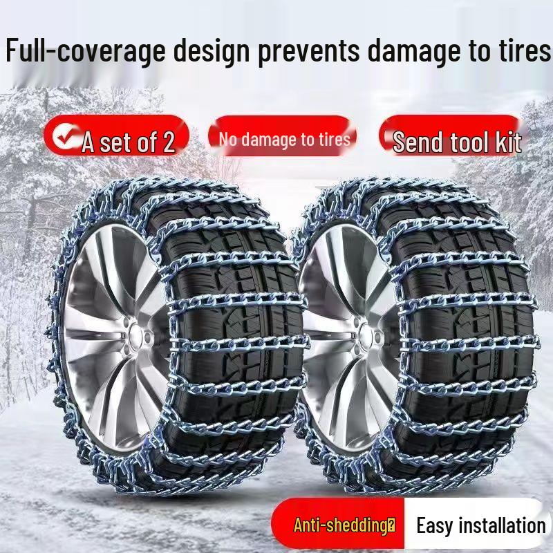 

Universal Anti-Skid Chains for Sedans, SUVs, and Off-Road Vehicles - 2023 New Model Hardened Steel Chain for 145/85r15