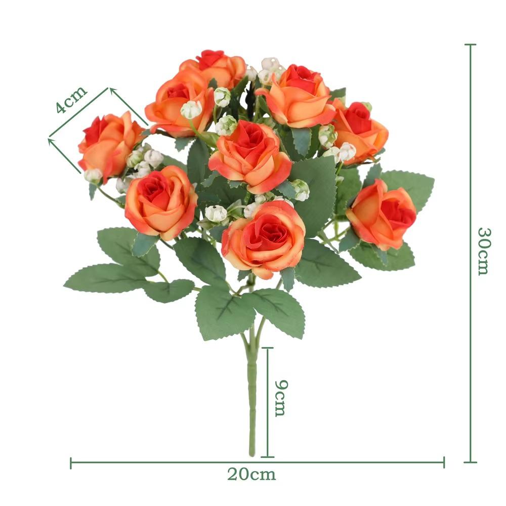 DIY Artificial Rose Bouquet 10 Heads Artificial Camellia Peony Flowers  Home Decor