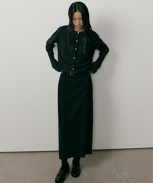 Lingseoul Standard H-Line Long Skirt-Black