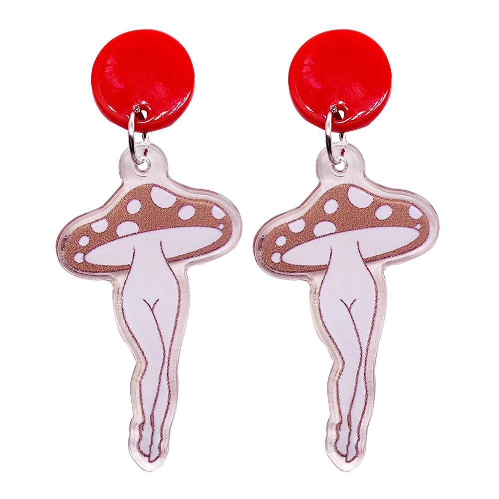 Makersland Vintage Mushroom Earrings Acrylic Irregular Jewelry Accessories Girls Gifts Geometric Earrings for Women