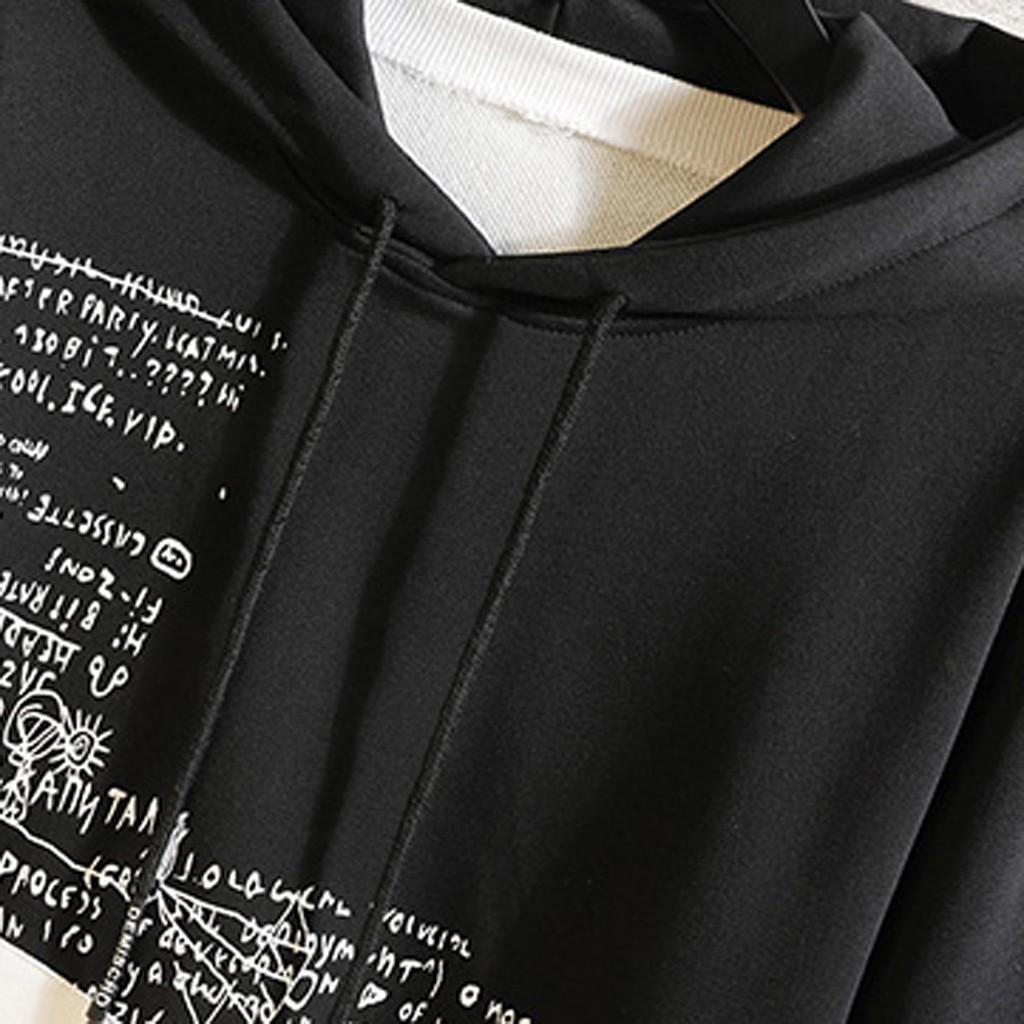 Men's  Casual Fashion Patchwork Hoodie Long Sleeves Sweatershirt Tops