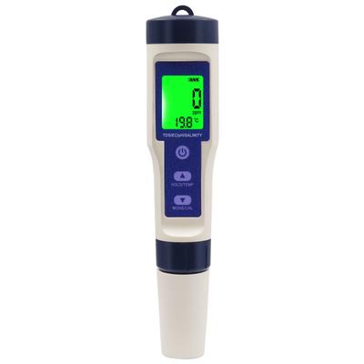 PH Tester 5 IN 1 PH Temperature TDS EC Salinity Meter Digital Waterproof With Automatic Calibration Function Water Quality