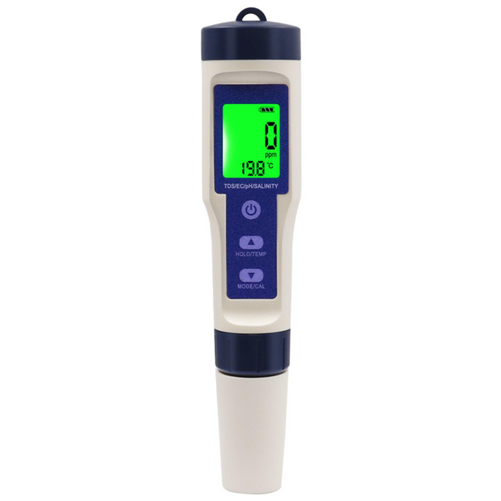 

PH Tester 5 IN 1 PH Temperature TDS EC Salinity Meter Digital Waterproof With Automatic Calibration Function Water Quality