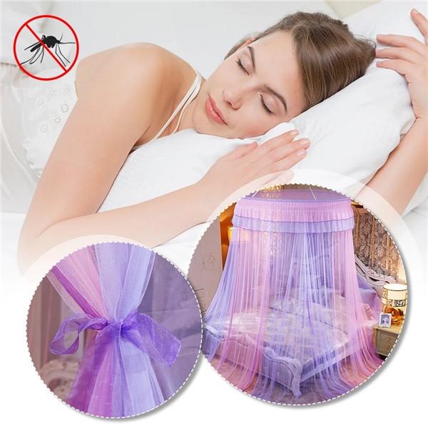 Romantic Princess Dome Mosquito Net Gradient Double Colors Lace Bed Canopy Three-door Hanging Bed Net
