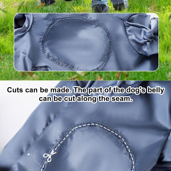 Dog Snowsuit with Attached Boots Non-Slip Puppies Suspender Booties Waterproof Dog Snow Suit