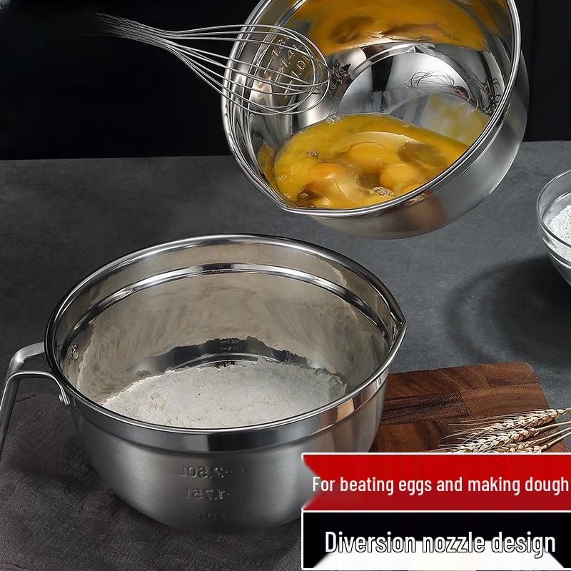 Zhi Shi 304 Stainless Steel Deep Mixing Bowl with Handle