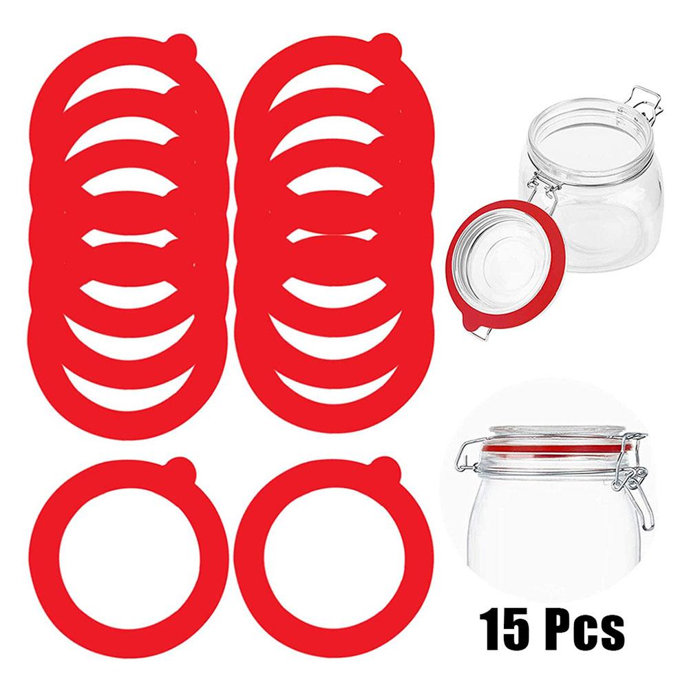 Bathroom Items Sealing Ring Seals Rings Silicone Replacement Gasket Reusable 15pcs Airtight Rubber For Jar Lids