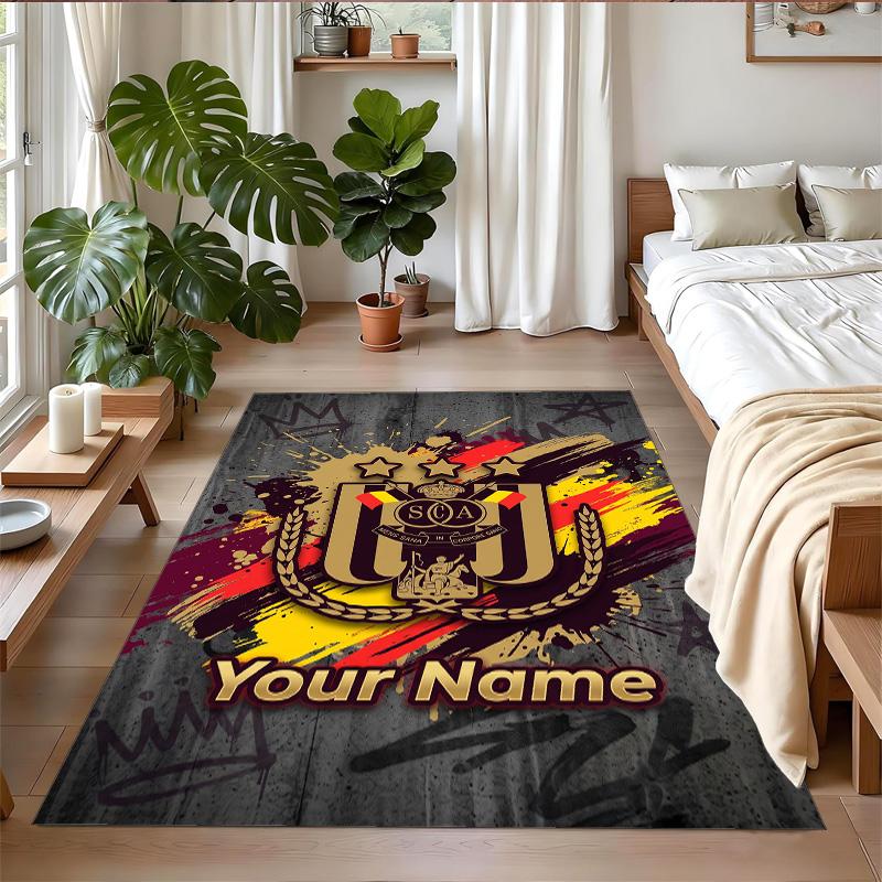Crystal Velvet Rug Custom Name Text, Soft Non Slip Floor Mat Home DecorAnderlecht FC