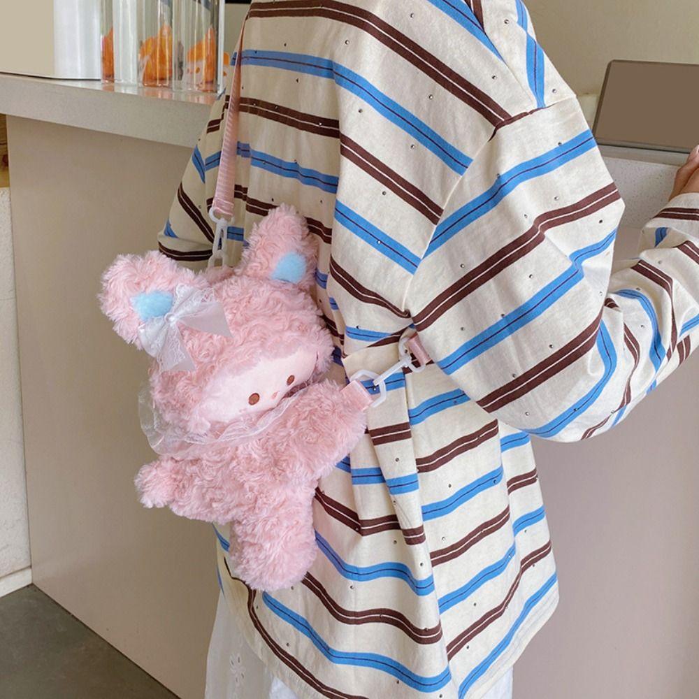 Plush Toy Children Backpack Doll Animal Shoulder Bag Soft Bunny Crossbody Bag  Students