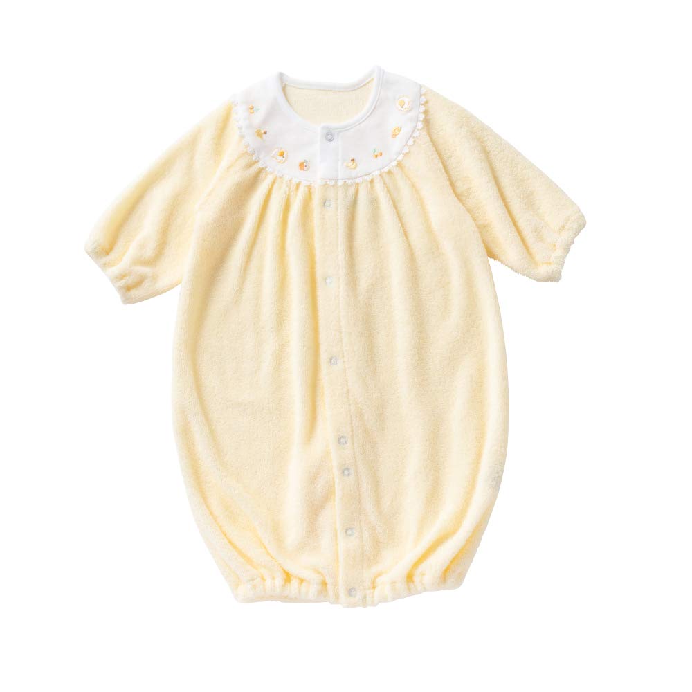 Cream de Coco Softly Twisted Pile Two-Way All-in-One [Crotch Snaps/2-Way] Newborn, 50-70cm (Cream)