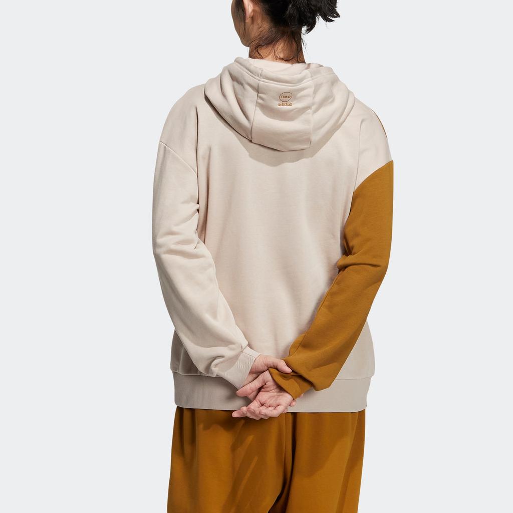 Adidas FW22 Colorblock Stripe Sports Hoodie Women Tops Miracle-Grey Taupe-Brown IA6817