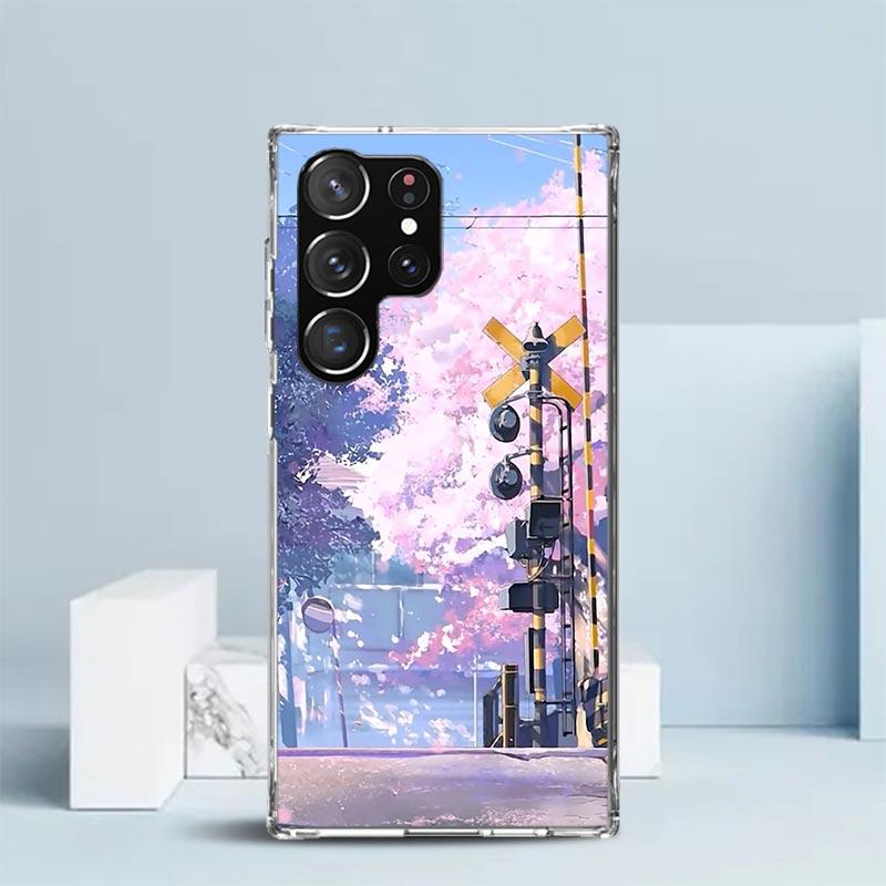 Anime Aesthetic Scenery Phone Case For Samsung Galaxy S24 S25 Edge S26 Ultra S22 S23 Plus S21 + S20 FE Soft TPU Back Cover Galax