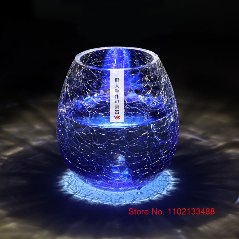 360ml Ice Cracked Whiskey Tasting Cup Vast Ocean Crystal Wine Glasses Imitated Crack Whisky Tumbler Beer Mug Vodka Liquor Teacup