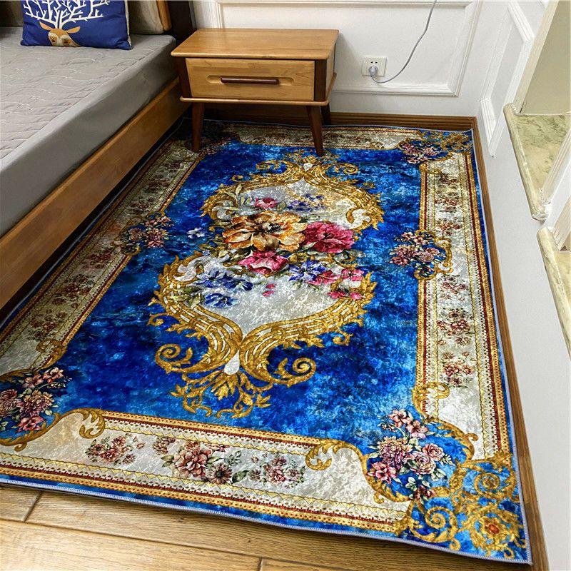 Europe Carpet Living Room Anti-skid Balcony Mat Vintage Bedroom Rug Bedside Kitchen Carpet Jacquard Rug Carpet