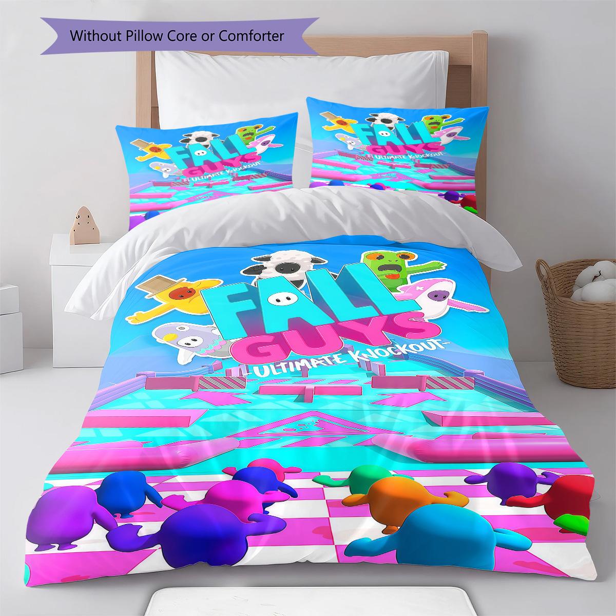 

Fall Guys RugPattern Bedding Quilt Set Quilt Cover Pillowcase Home Decoration Birthday Gift (1 * duvet cover + 2 * pillowcase, without core) 135x200cm
