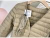 Convertible Round Neck/V-Neck Women's Slim Lightweight Down Jacket - 90% Duck Down, Warm, Packable, Short Outerwear.