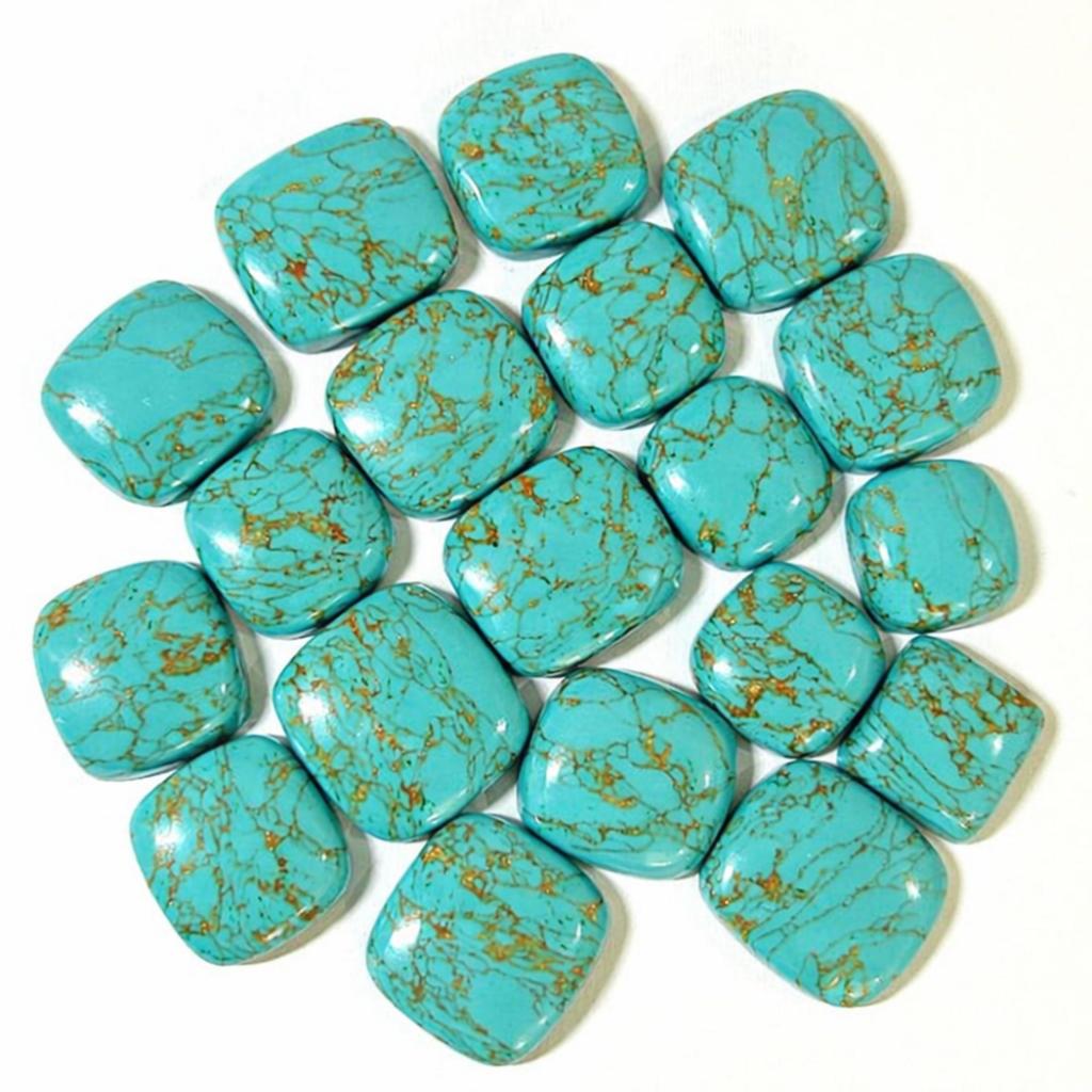 Cabochon Cuscino Turchese Rame Acqua, Pietra Preziosa Turchese, Pietra per Gioielli Fatta a Mano per Anello Pendente, Turchese Sfuso