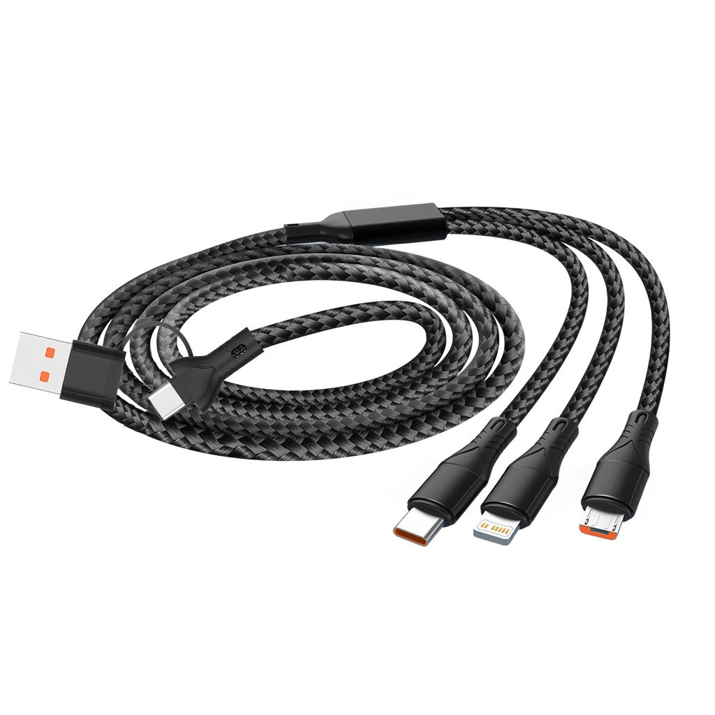 2-in-3 USB Fast Charging Cable Type C Usb Micro For iphone Samsung Huawei Xiaomi Multi Port Multiple Charging Wire