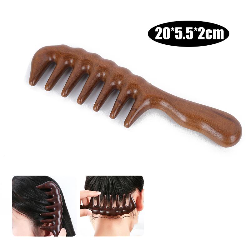 1pcs Natural wood Hair Combs Anti-Static Wooden Comb Massager Long Wide Tooth Detangle Sandalwood Comb Hair Care Household Gift