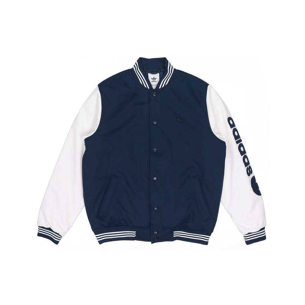 Adidas Originals Varsity Bomber Jacket With Striped Polyester Men Jackets Blue GE1346