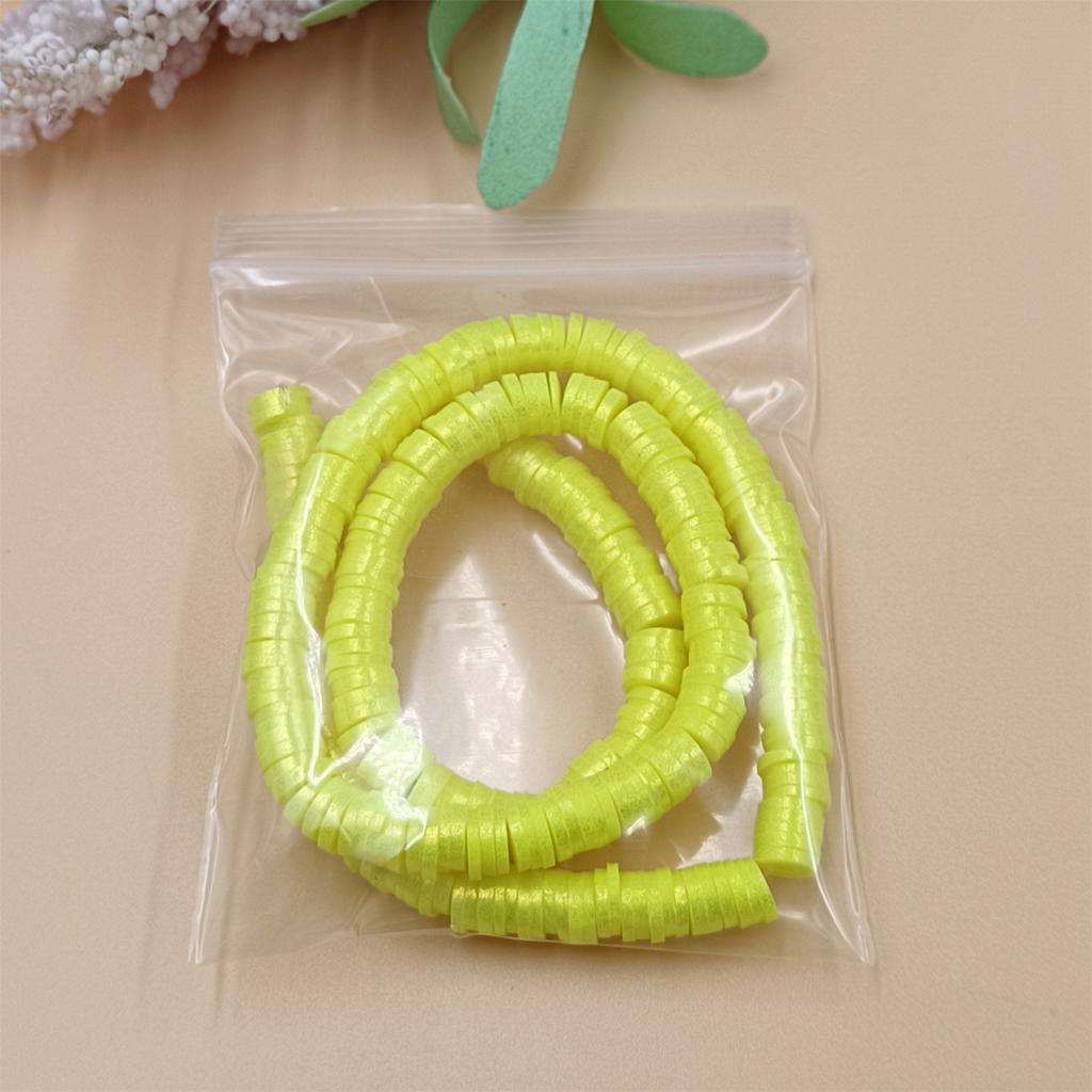 High Quality 1 String Loose Beads For Jewelry Making Polymer Clay Necklace DIY Spacer Beads 350PCS 12Colors Fashion Bracelets 6mm Pearlescent Powder