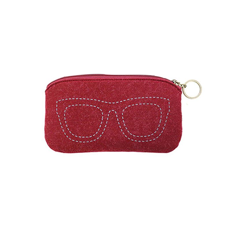 

Фетровый чехол-сумка для очков, портативный, мягкий, на молнии, защитник для очков для чтения, чехол для солнцезащитных очков, коробка для солнцезащитных очков, косметичка, пенал вино красного