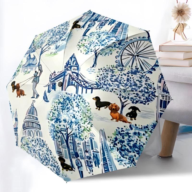 

1pc London Landmarks Automatic Folding Umbrella - 8-Rib Durable Iron Frame, Compact Portable for Daily Travel yy251205030