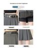 2025 Gray High-Waisted Academy Style Petite Pleated Summer Skirt