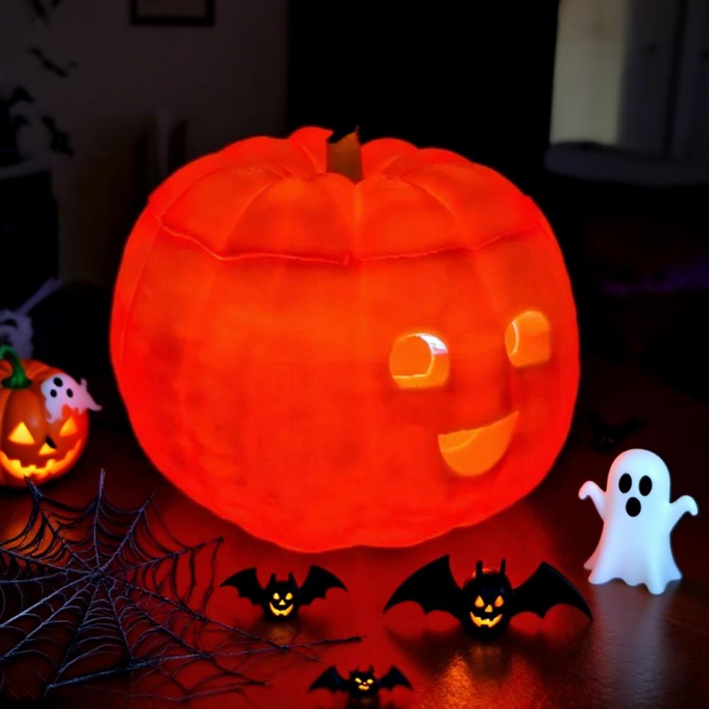 LED Dýňové Světlo Halloweenská Jack-O'-Lantern Blikající Čajová Svíčka Uvnitř Oranžové Dýně pro Krb Podzimní Festivalová Dekorace