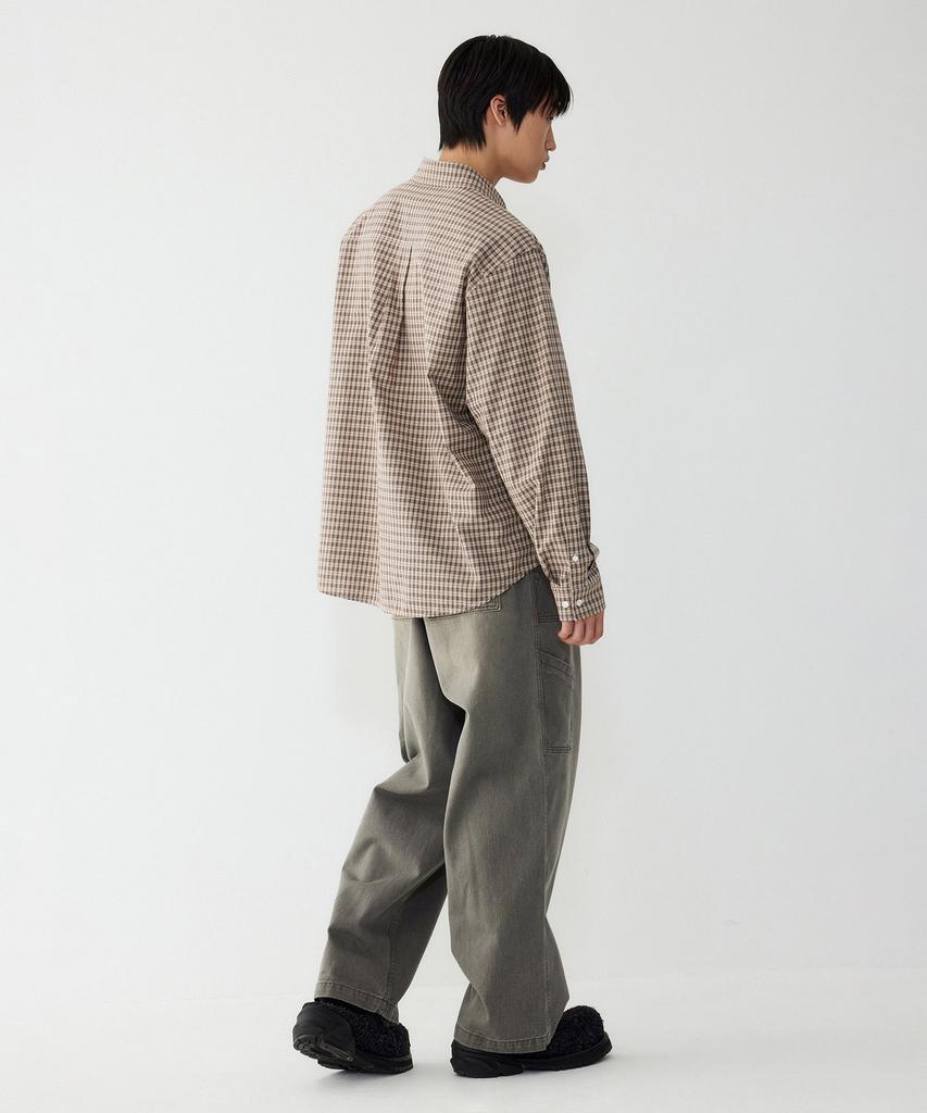 STUDIO TOMBOY [Men] Regular Fit Small Check Shirt_Khaki 9155321210