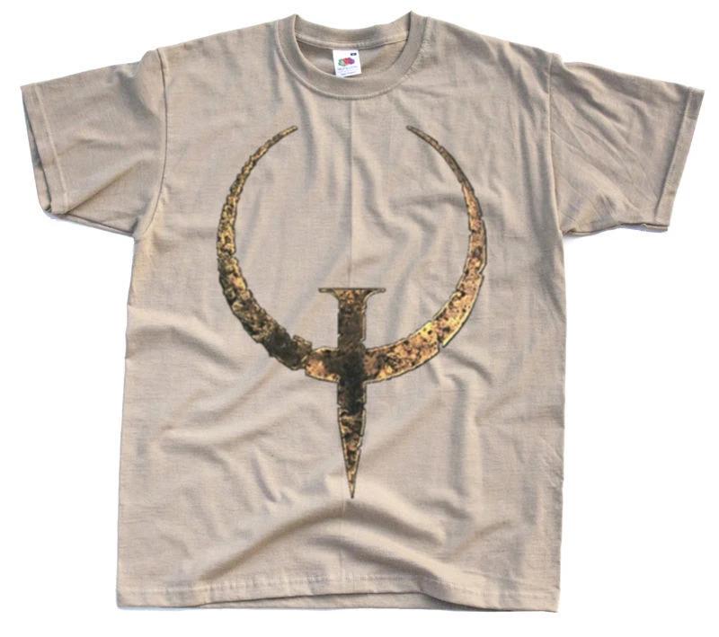QUAKE 1 LOGO GAME T shirt BROWN KHAKI SIZES FROM S TO 5XL S