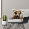 Highland Cow Pictures Pillow Cover Decorative Animal Print Pillowcase Sofa Flower Highland Cow Animal Pillow Case For Kids Room