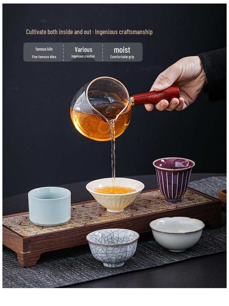 Five Famous Kilns Teacup Gift Set - Elegant Tea Cups for Home & Personal Use