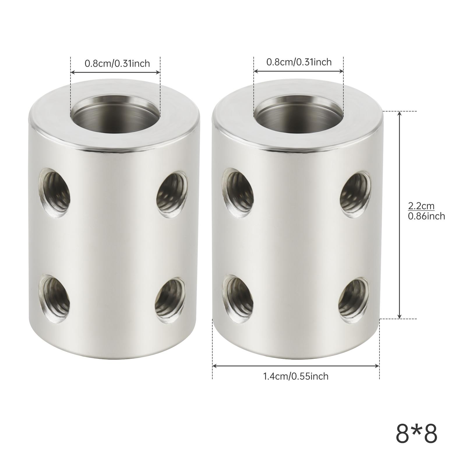 

Жорстка муфта вала Муфта двигуна З єднувальна втулка 5мм/8мм/10мм Сталь #45 Сріблястий для 3D-принтера / RC-робота / Моделі автомобіля Вал / DIY енкодер 8 to 8mm