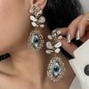 Fashion Exaggerated Big-Eye Design Jewelry Set, Baroque Geometric Style, Earrings Brooch Ring for Ladies & Gift Giving